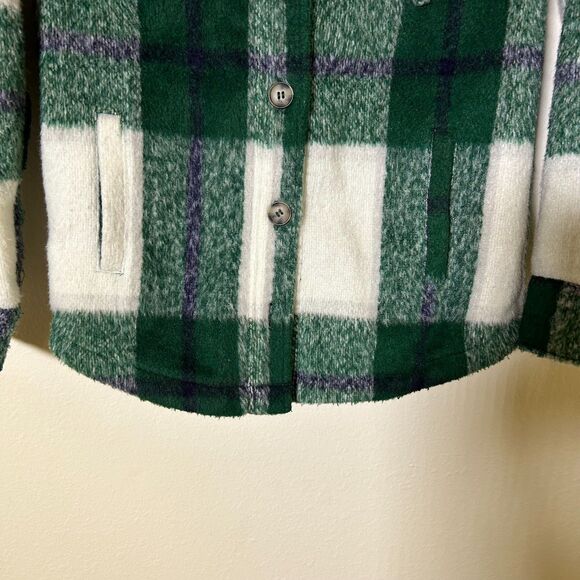 Avec Les Filles Plaid‎ Shacket Women's XS Anthropologie Green oversized - Picture 8 of 9